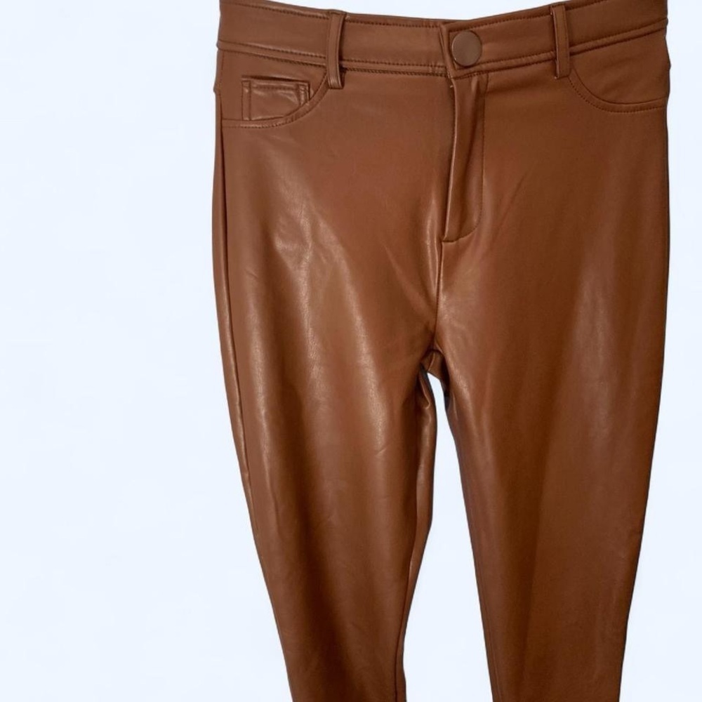 Tan faux leather Stella Luce pants #leatherpants M